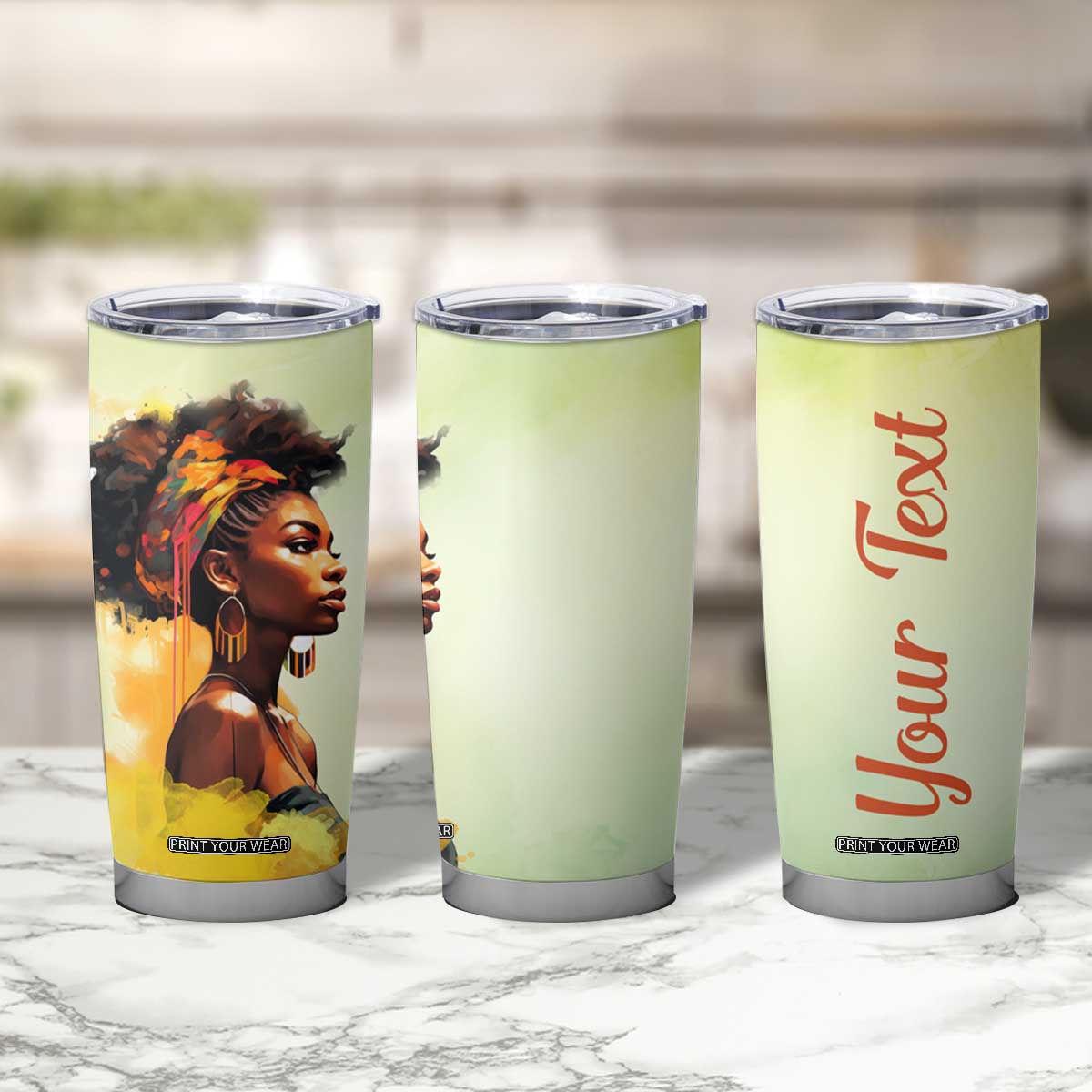 Black Woman African Tumbler Cup Personalized TS04