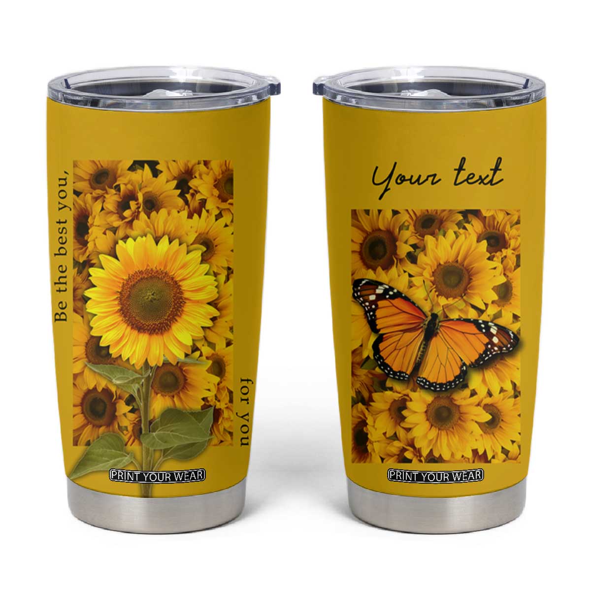 Butterfly Sunflower Tumbler Cup Personalized TS04