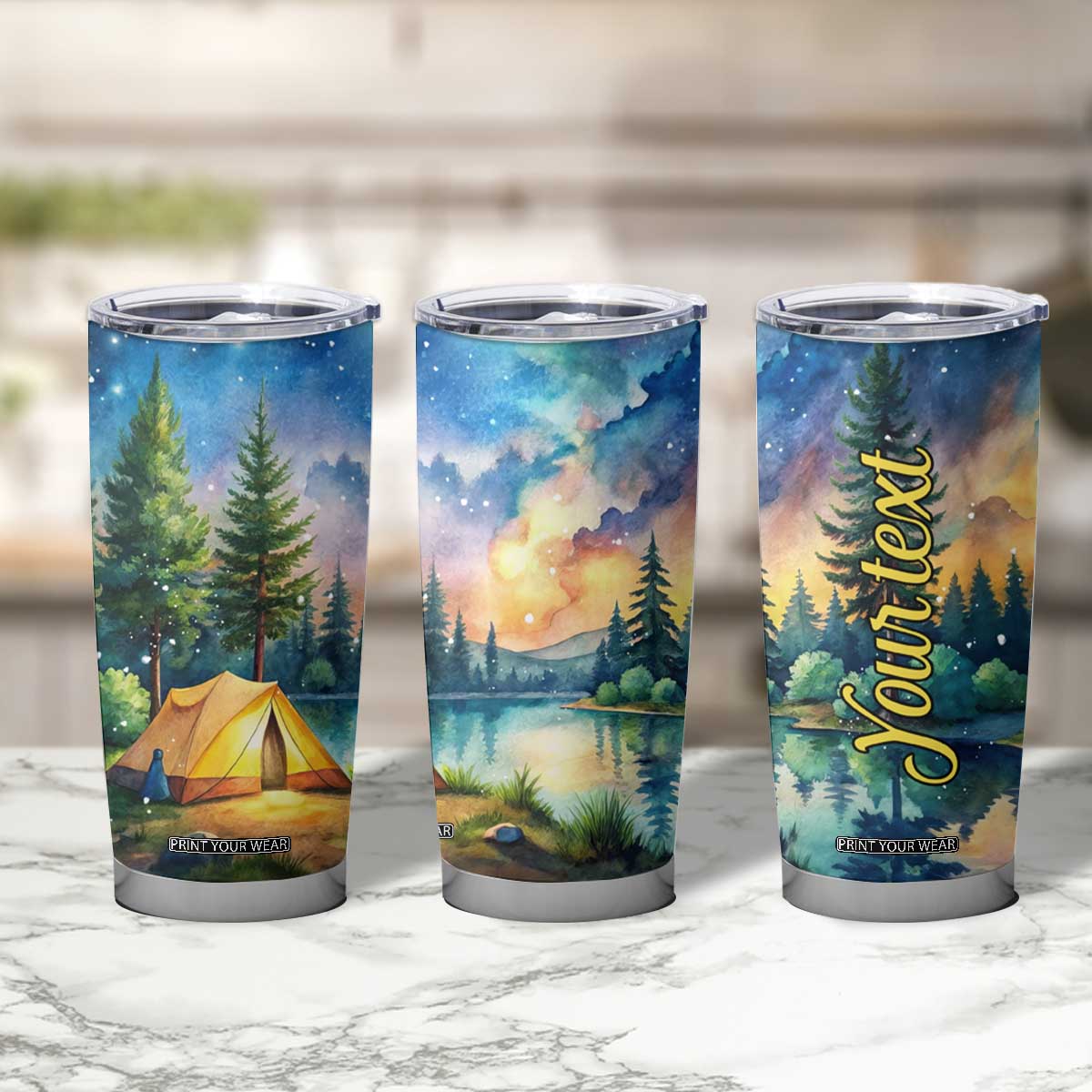Camping Tent Tumbler Cup Personalized TS04