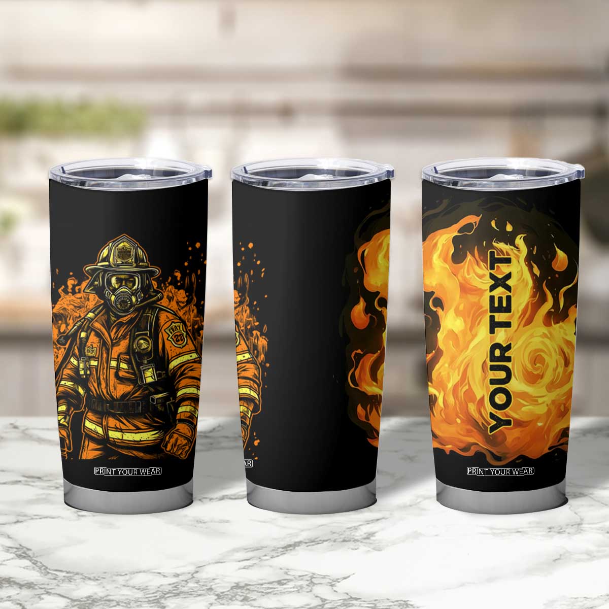 Brave Firefighter Tumbler Cup Personalized TS04