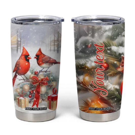 Cardinals Christmas Art Tumbler Cup Personalized TS04