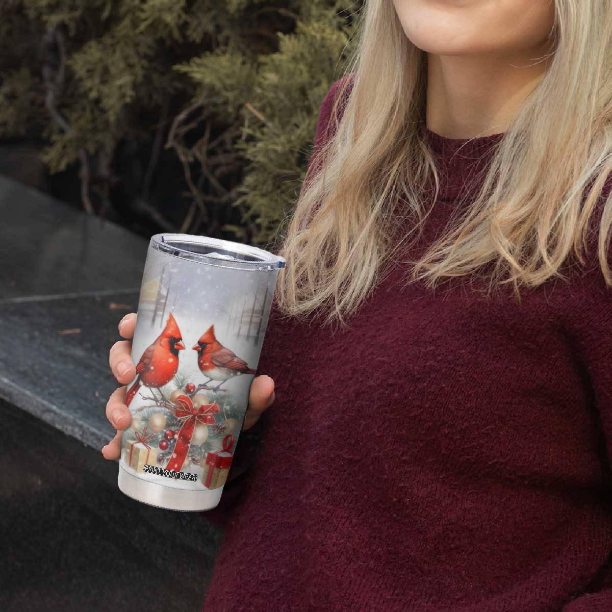 Cardinals Christmas Art Tumbler Cup Personalized TS04