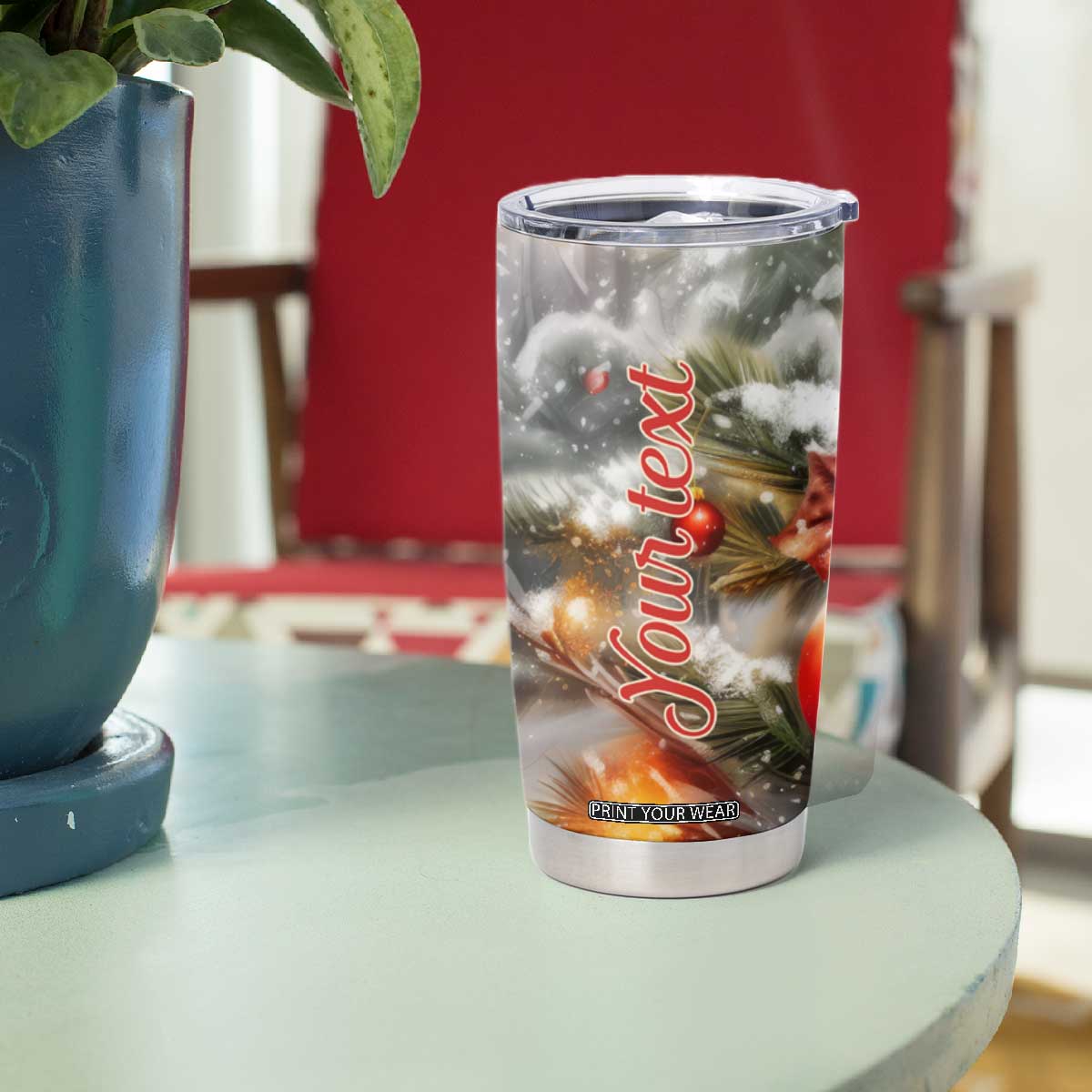 Cardinals Christmas Art Tumbler Cup Personalized TS04