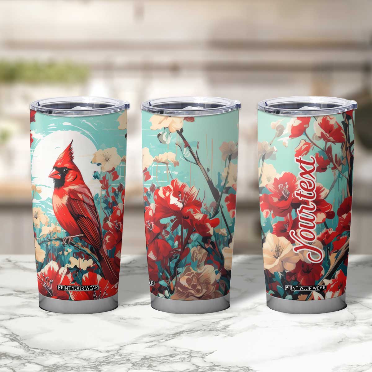 Cardinal Retro Style Tumbler Cup Personalized TS04