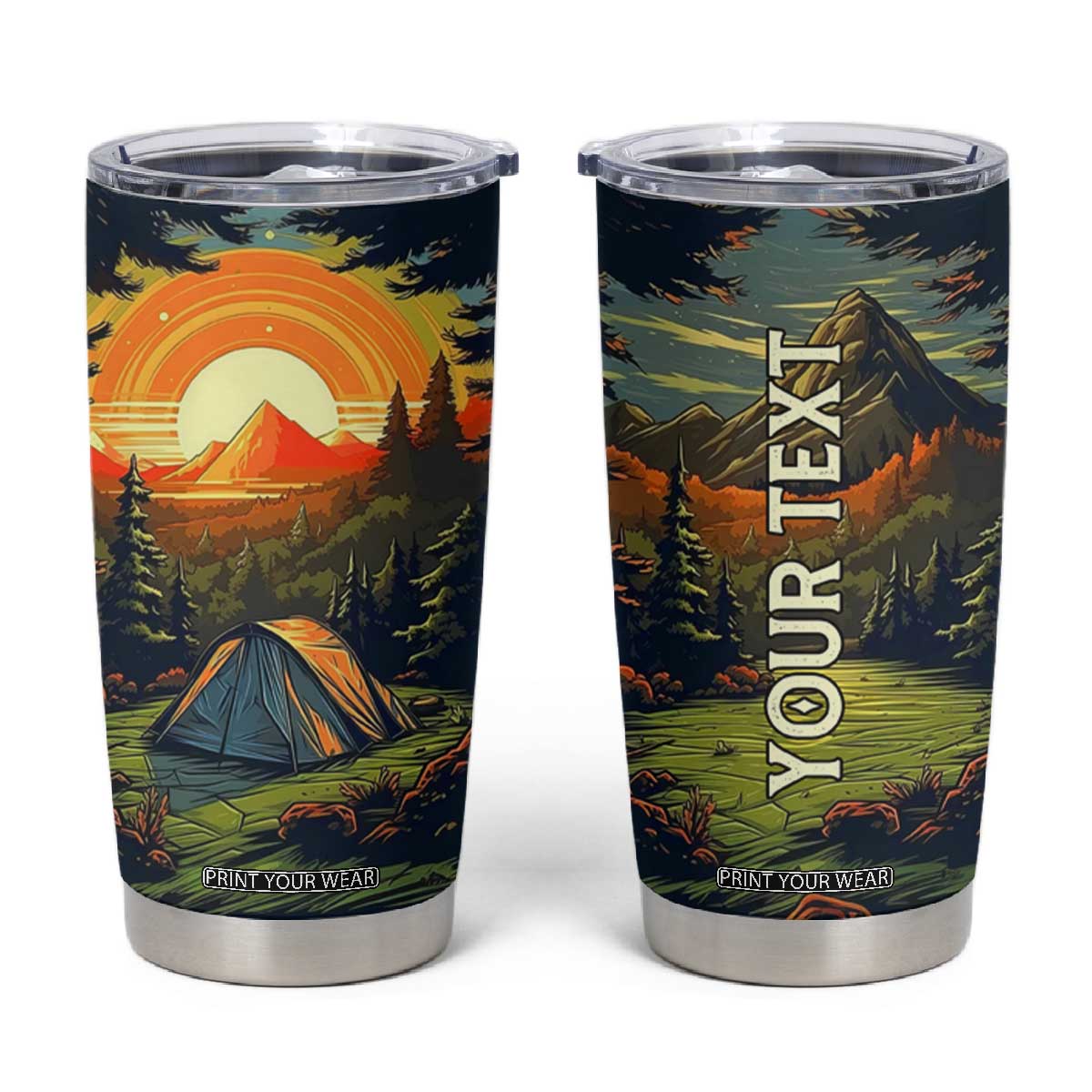 Camping Tent Vintage Tumbler Cup Personalized TS04