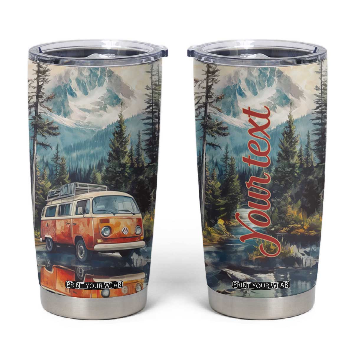 Camping RV Near The Lake Tumbler Cup Personalized TS04