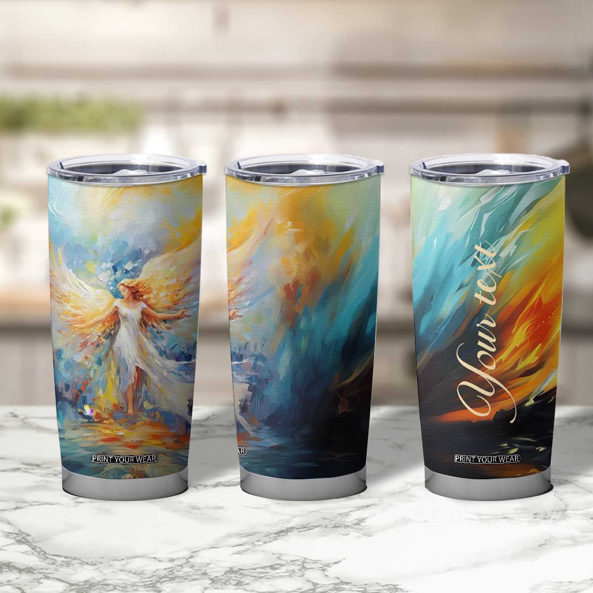 Colorful Faith Angel Tumbler Cup Personalized TS04