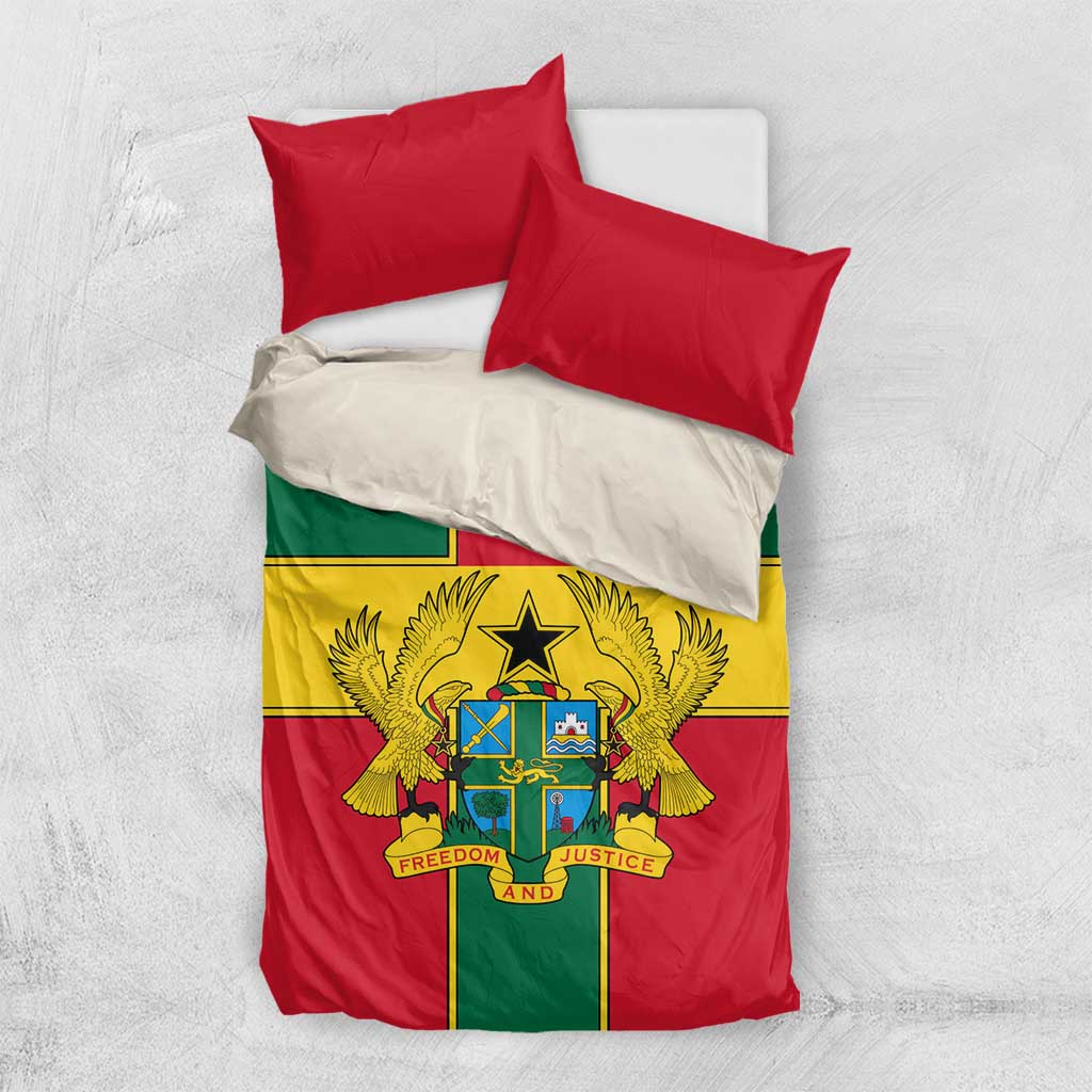African Ghana Bedding Set Flag with Coat of Arms Simple Design TS04