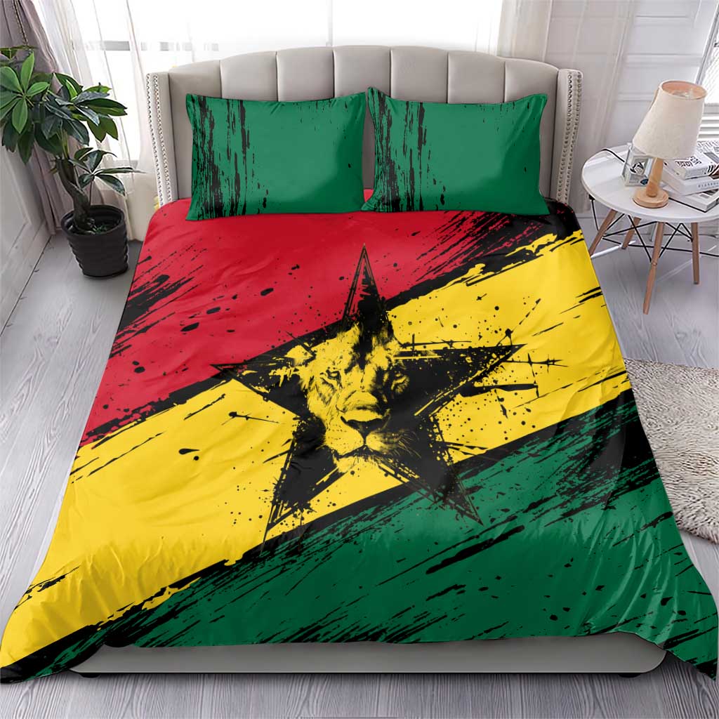 Afro Ghana Lion Bedding Set Star Grunge Style TS04