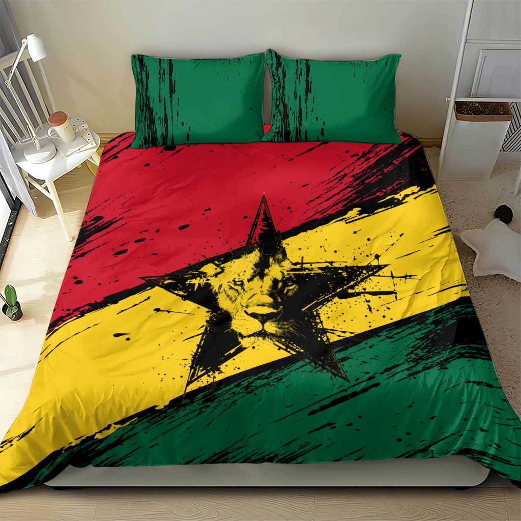 Afro Ghana Lion Bedding Set Star Grunge Style TS04