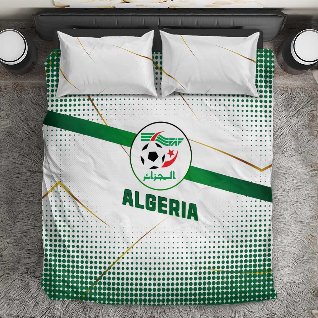 Algeria Soccer Bedding Set with Desert Warriors Text and National Flag Design TS04