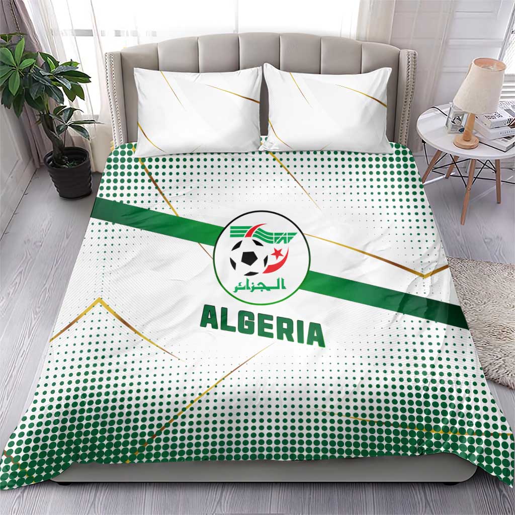 Algeria Soccer Bedding Set with Desert Warriors Text and National Flag Design TS04