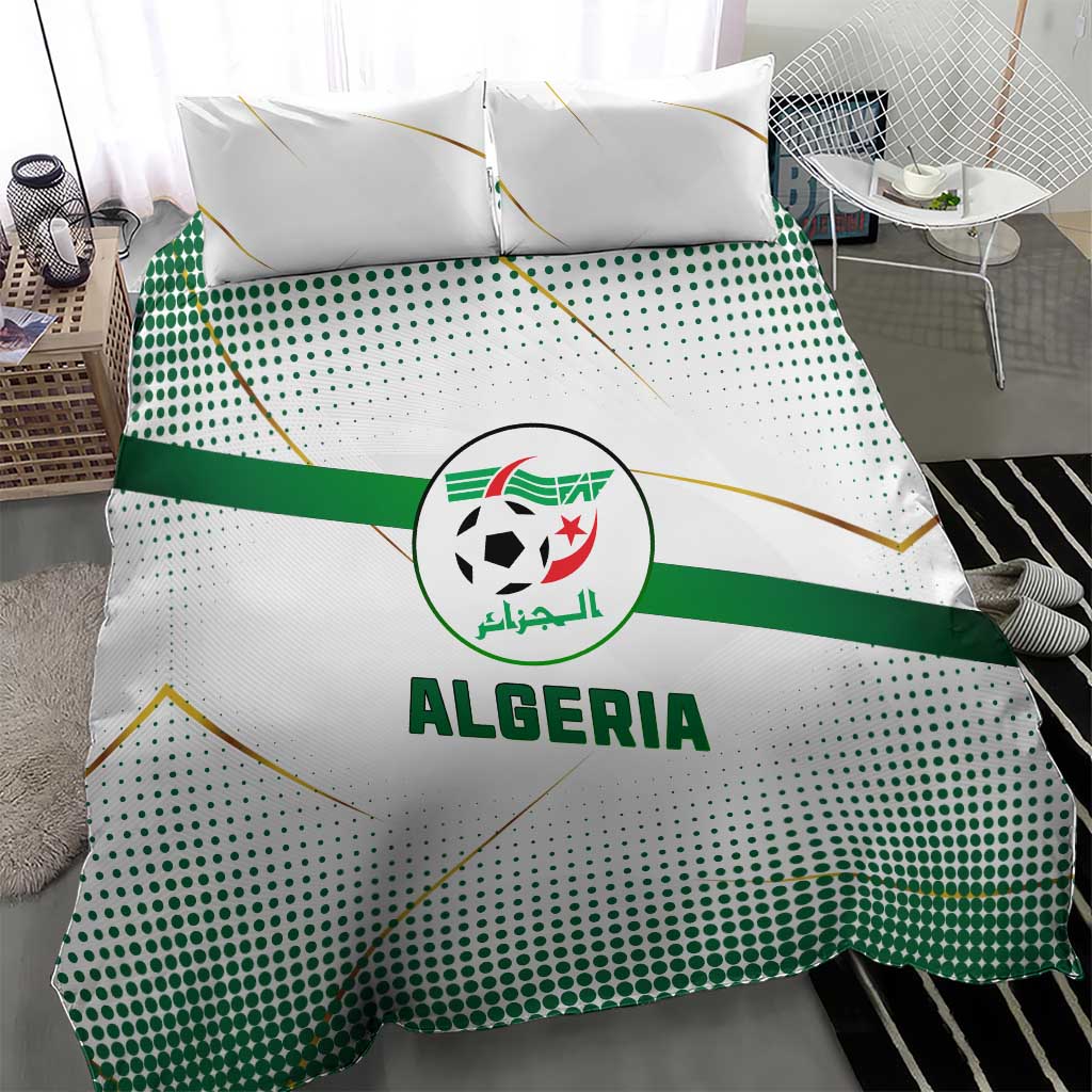 Algeria Soccer Bedding Set with Desert Warriors Text and National Flag Design TS04