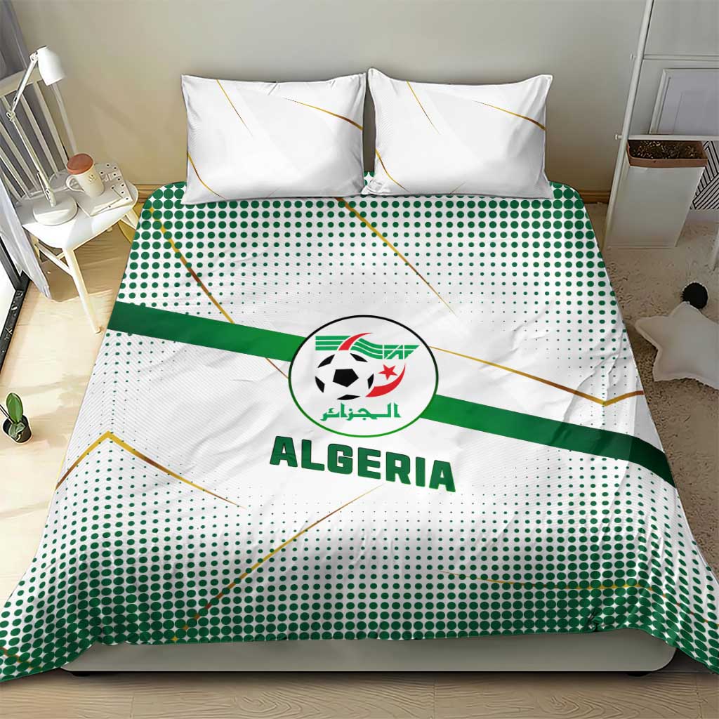 Algeria Soccer Bedding Set with Desert Warriors Text and National Flag Design TS04