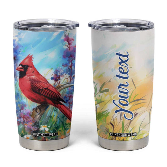 Cardinal Flower Tumbler Cup Personalized TS04