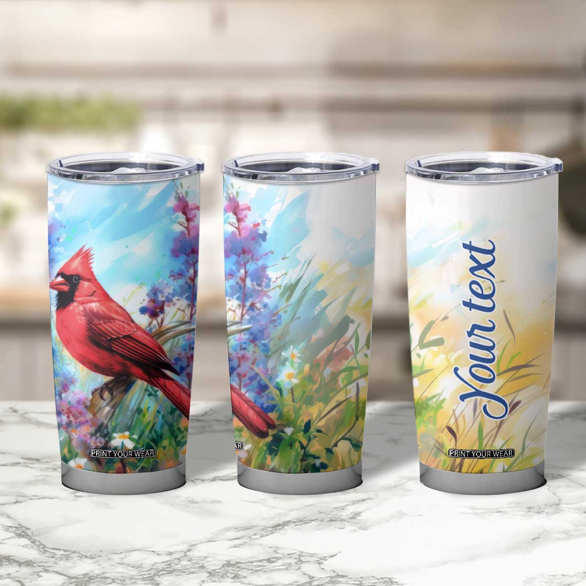 Cardinal Flower Tumbler Cup Personalized TS04