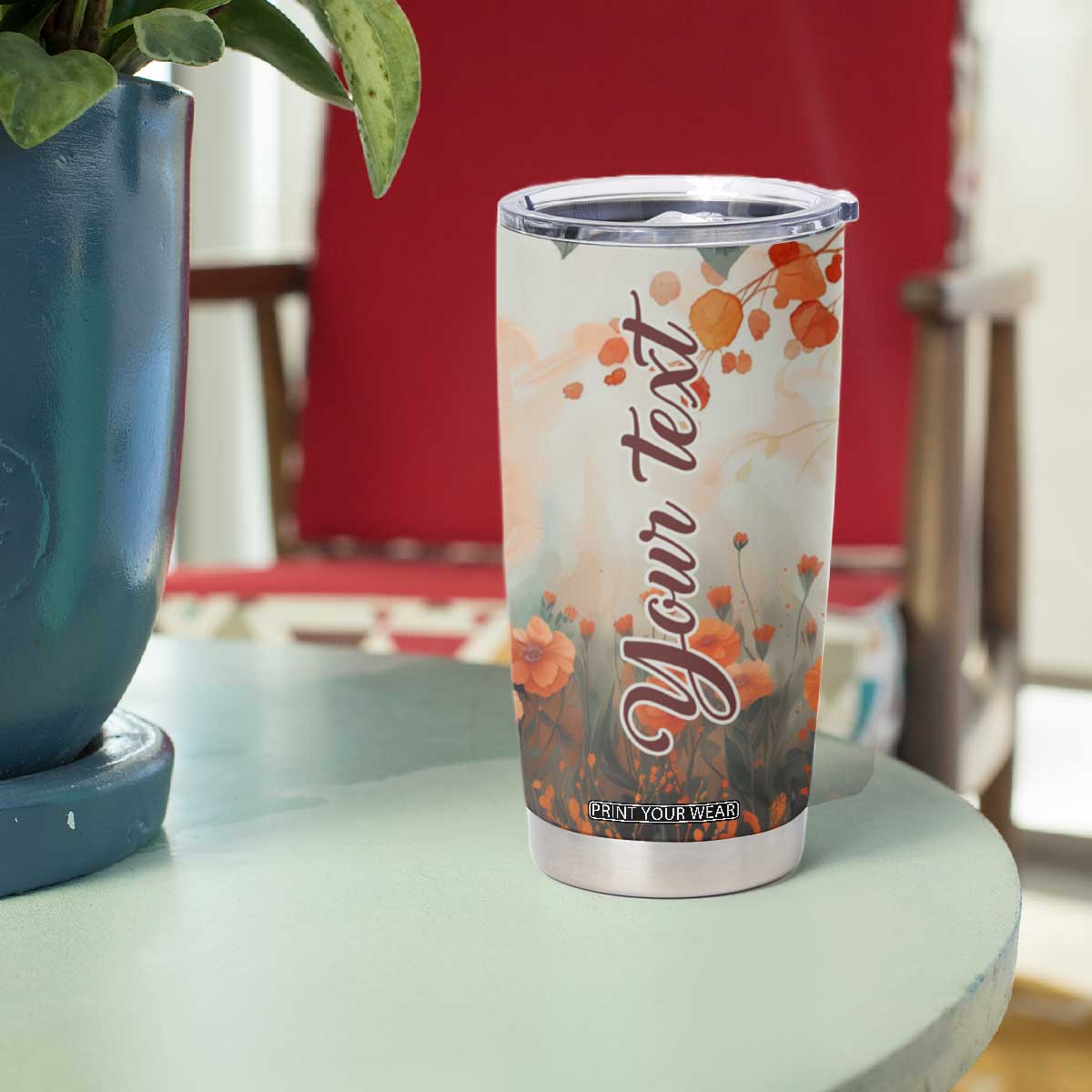 Black Woman And Flowers Field Personalized Tumbler Cup TS04