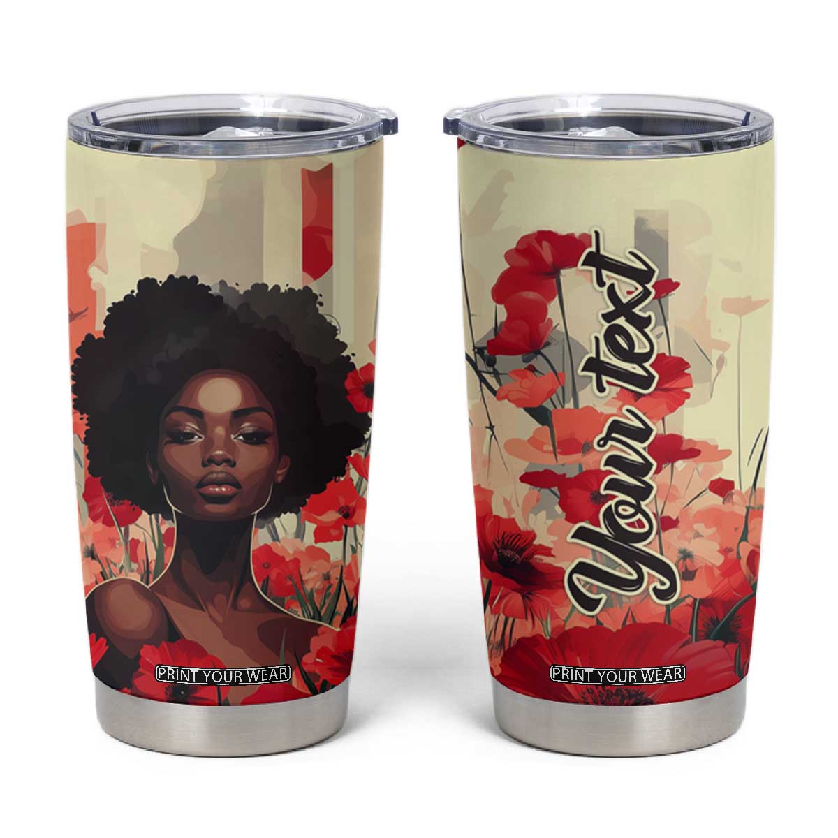 Black Woman Retro Personalized Tumbler Cup TS04