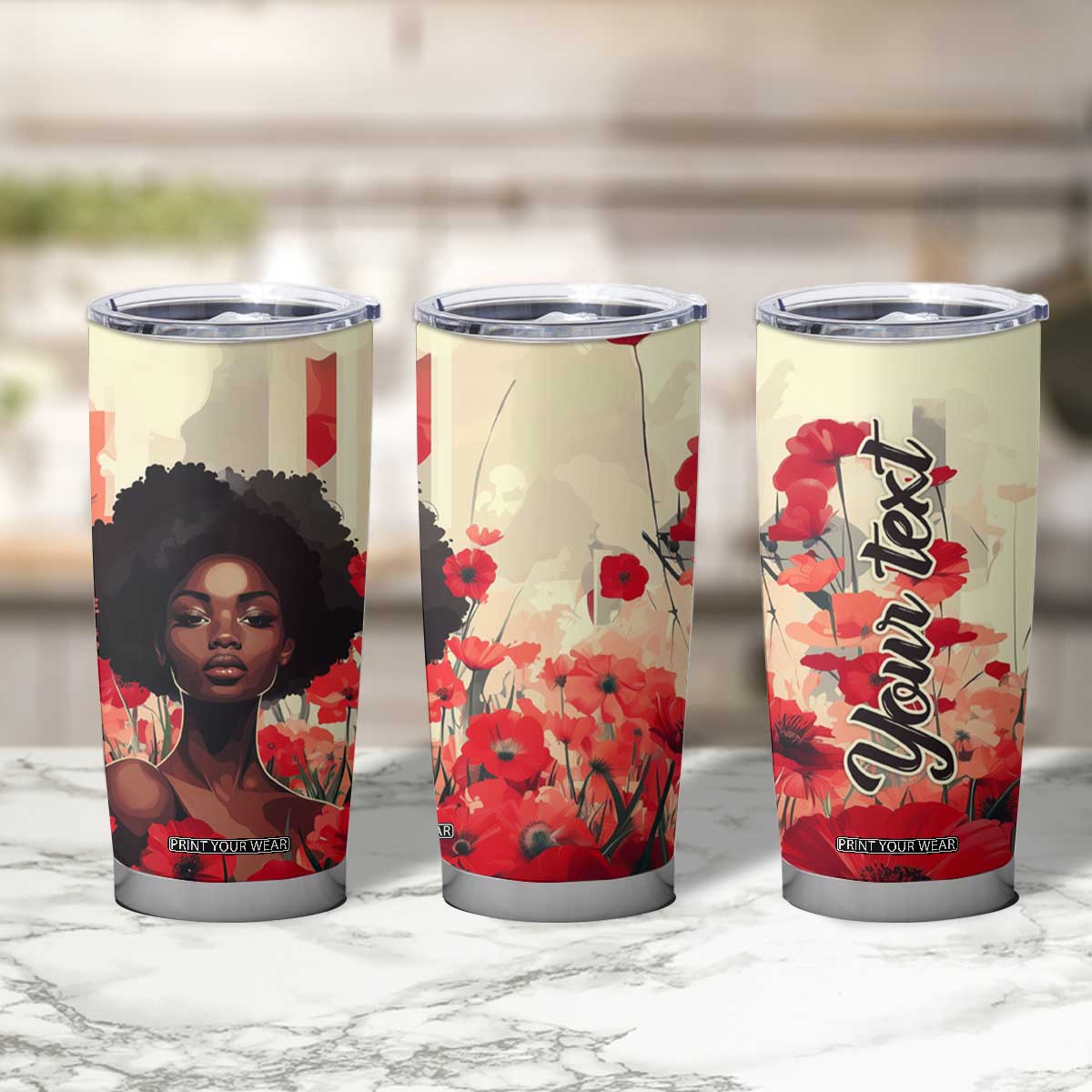 Black Woman Retro Personalized Tumbler Cup TS04