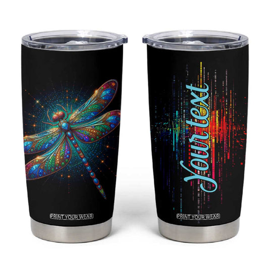 Colorful Dragonfly Crystal Tumbler Cup Personalized TS04