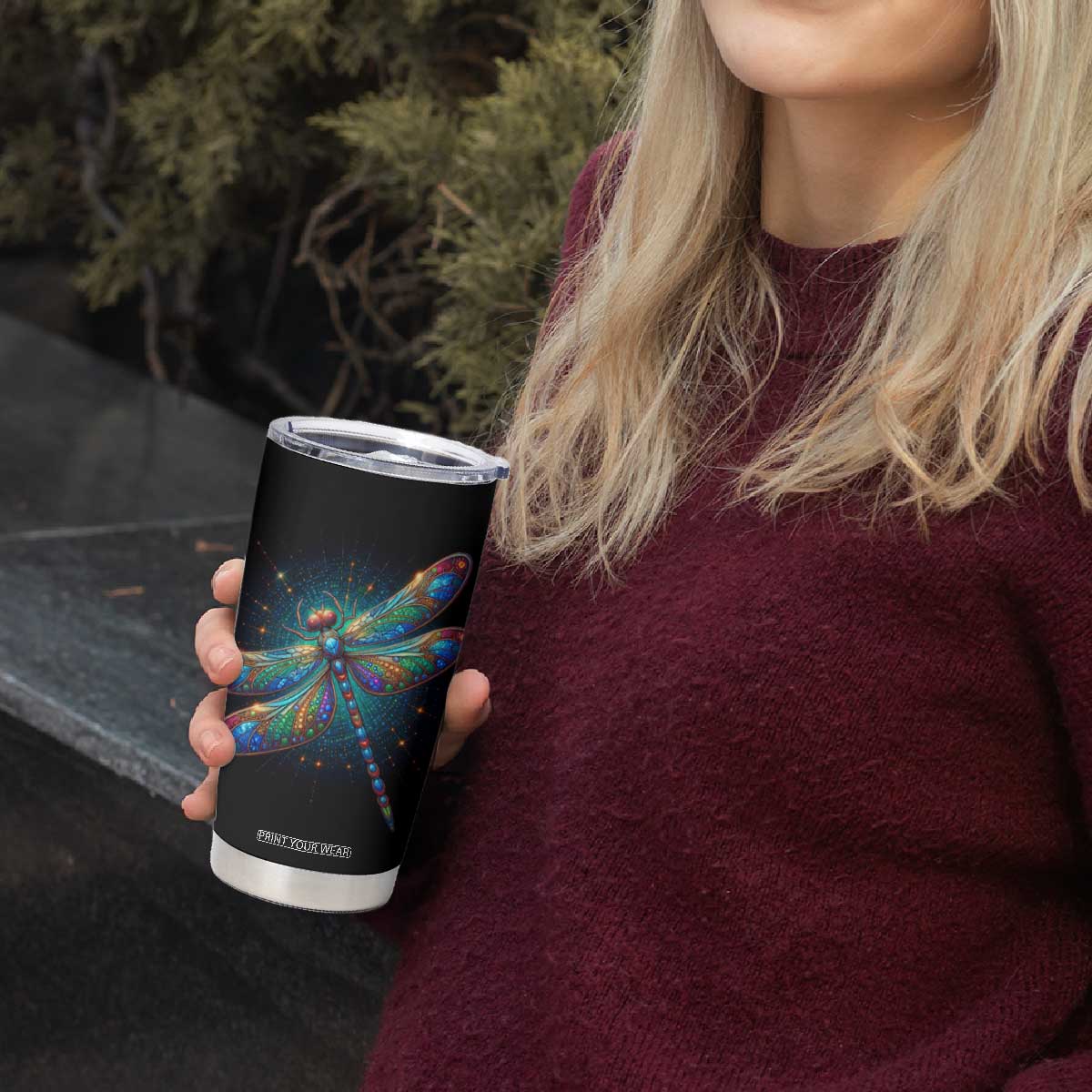 Colorful Dragonfly Crystal Tumbler Cup Personalized TS04