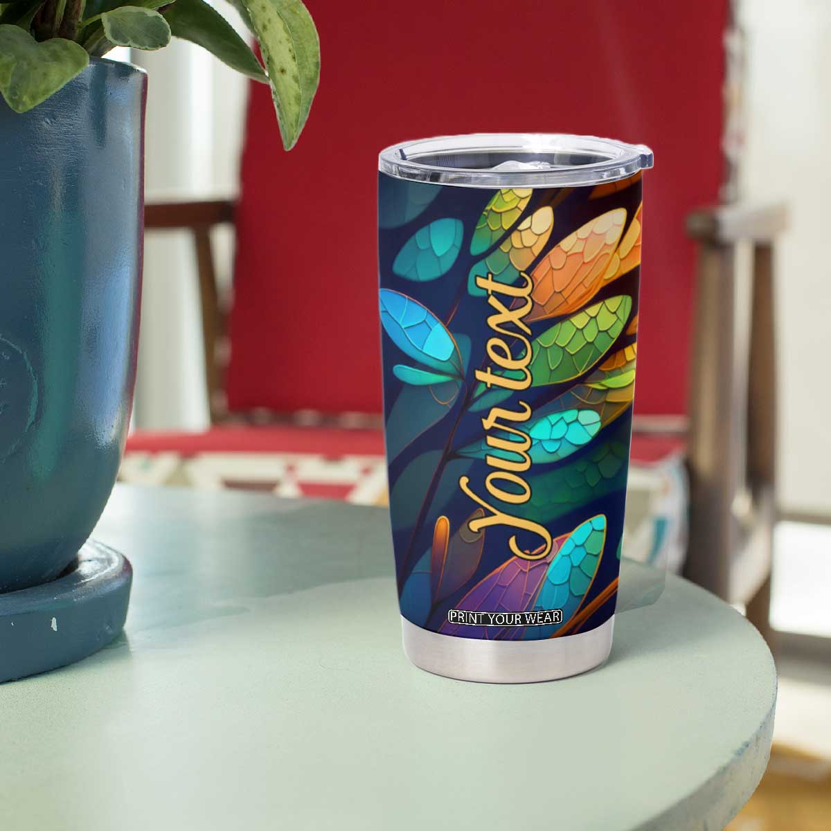 Colorful Dragonfly Tumbler Cup Personalized TS04