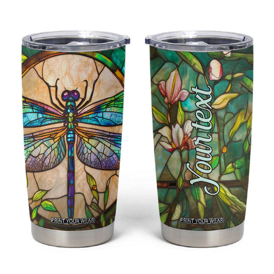 Colorful Dragonfly Crystal Mosaic Tumbler Cup Personalized TS04