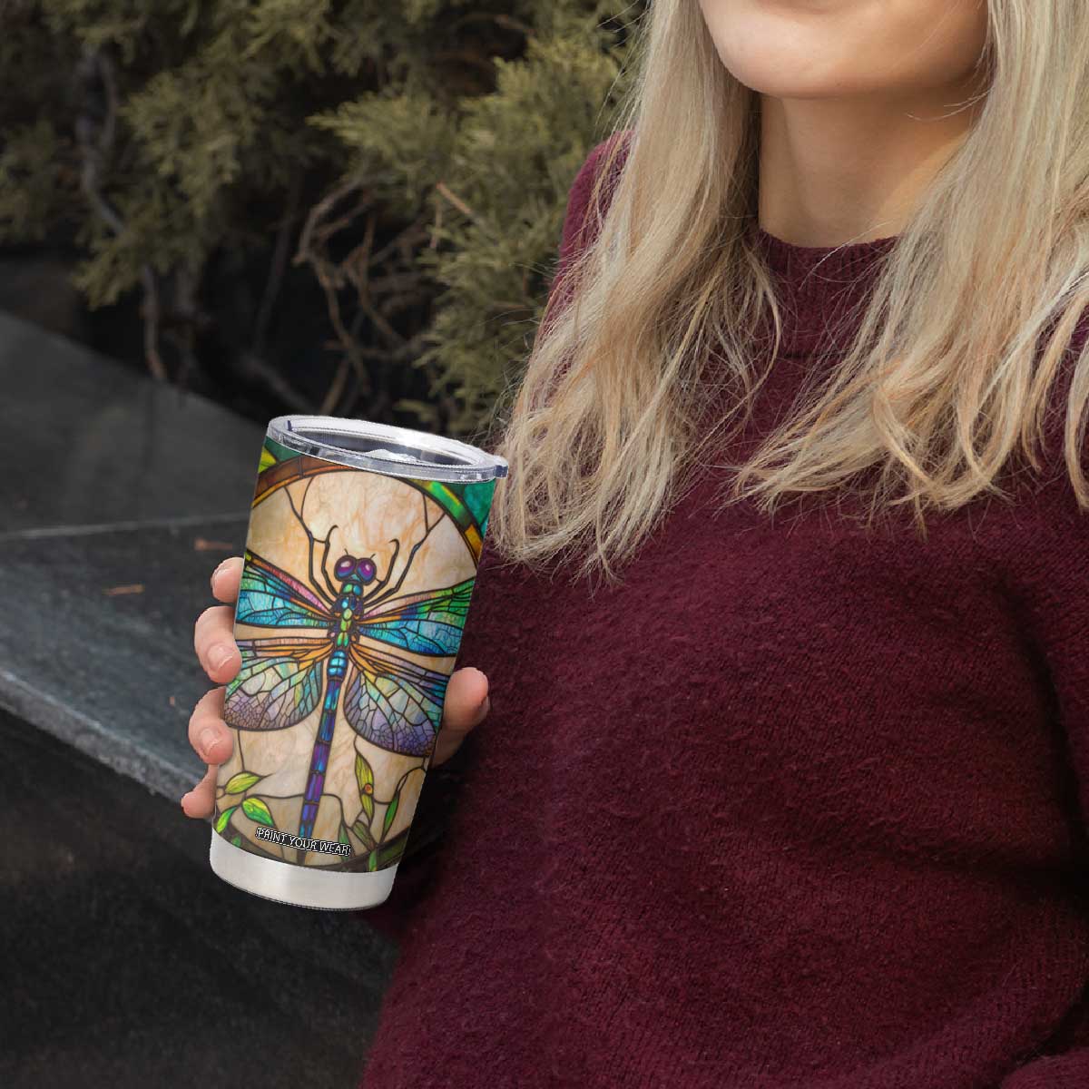 Colorful Dragonfly Crystal Mosaic Tumbler Cup Personalized TS04