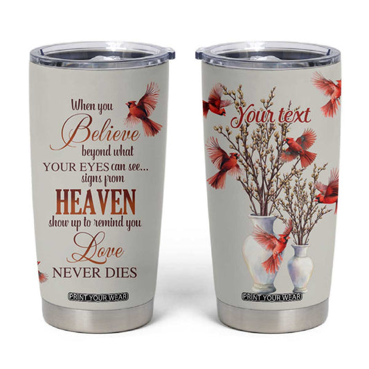 Cardinal Bird In Heaven Tumbler Cup Personalized TS04