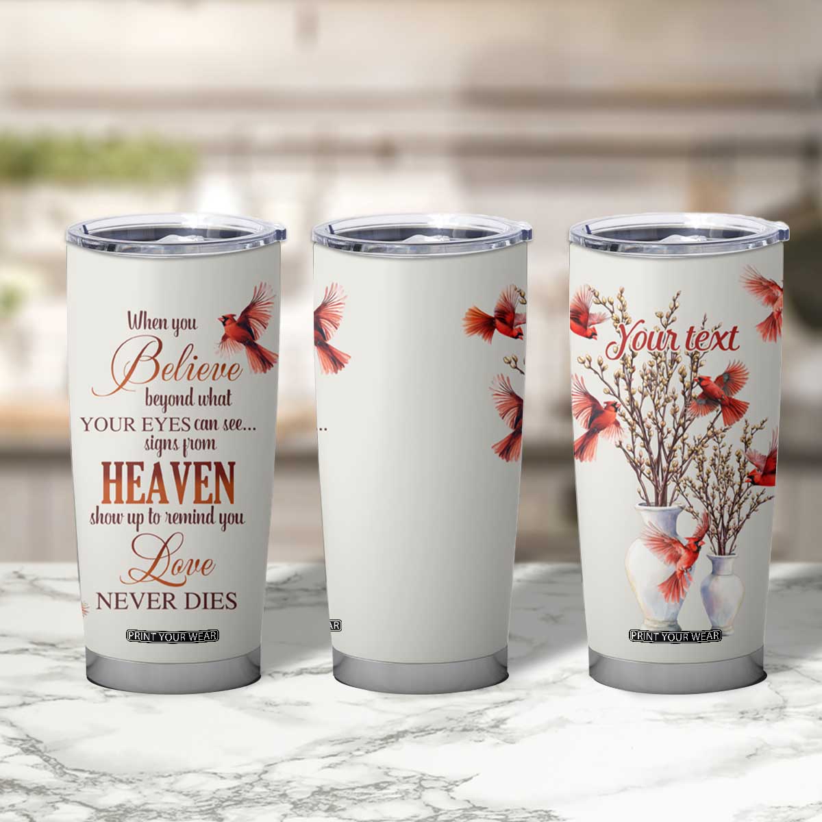 Cardinal Bird In Heaven Tumbler Cup Personalized TS04