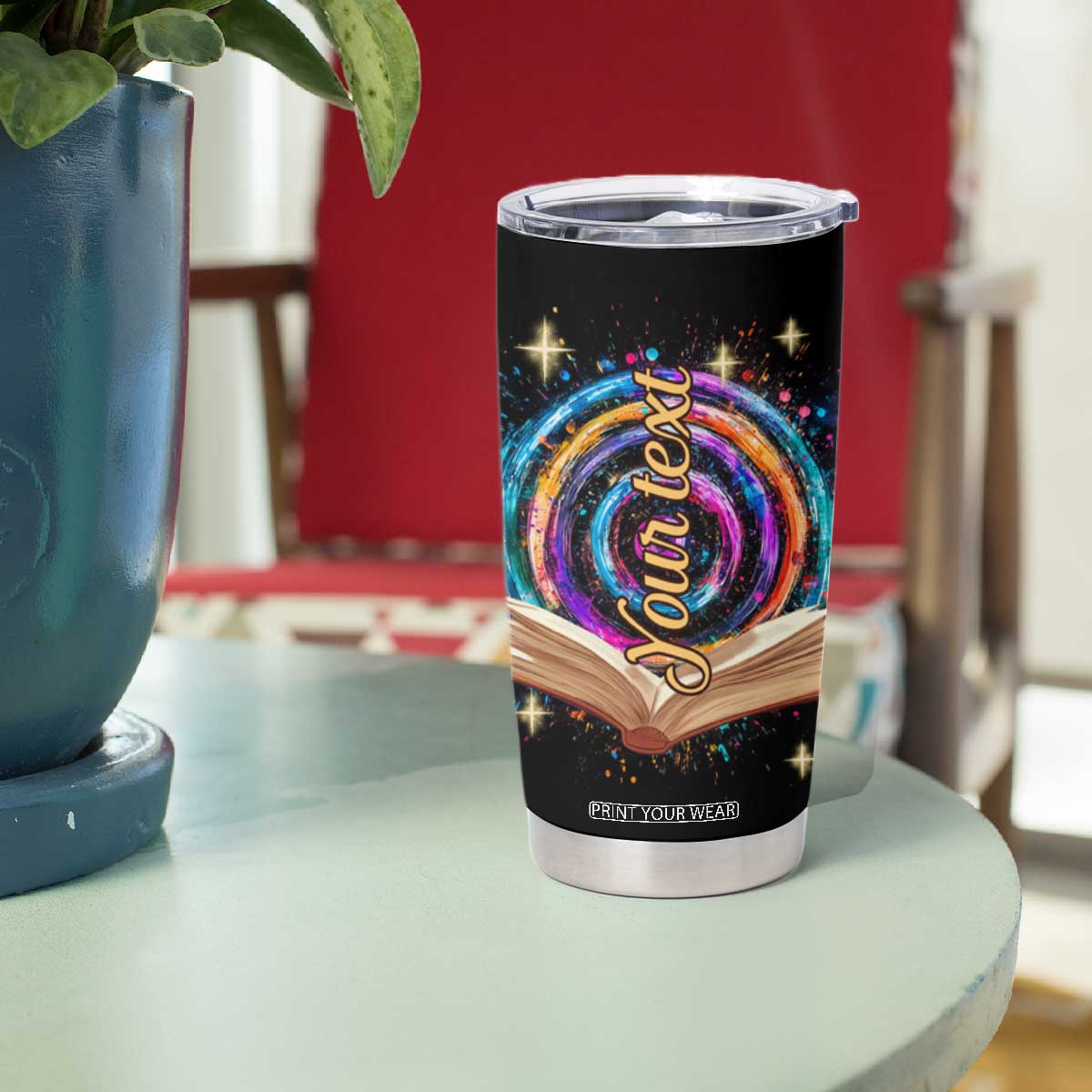 Cute Corgi Reading Books Tumbler Cup Personalized TS04