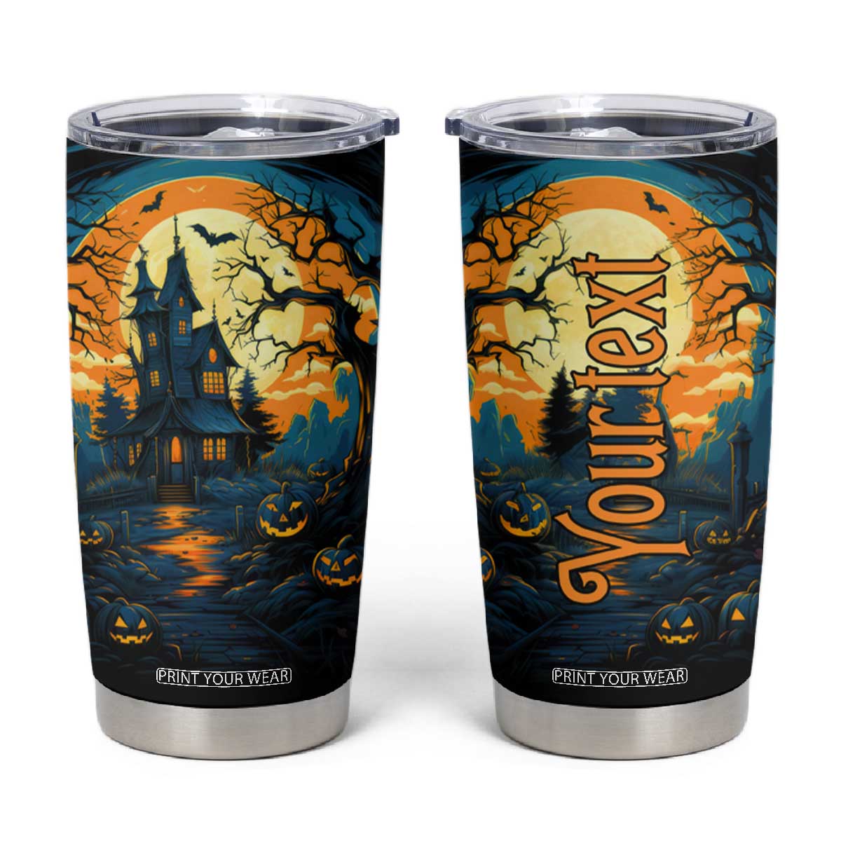Autumn Halloween Horror House Tumbler Cup Personalized TS04