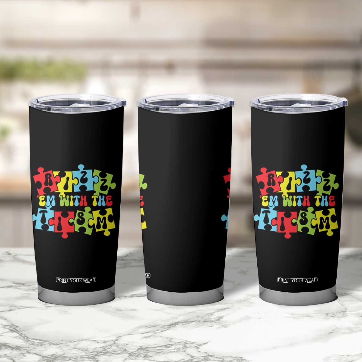Autism Awareness Tumbler Cup Rizz'em With The Tism Autistic TS09