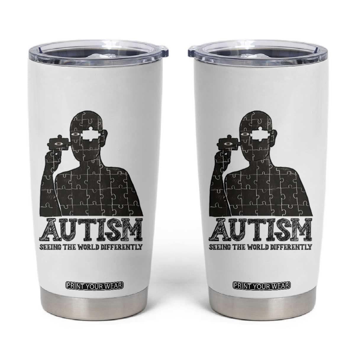 Autism Awareness Tumbler Cup Autistic Seeing The World From A Different Angle Aesthetic TS09