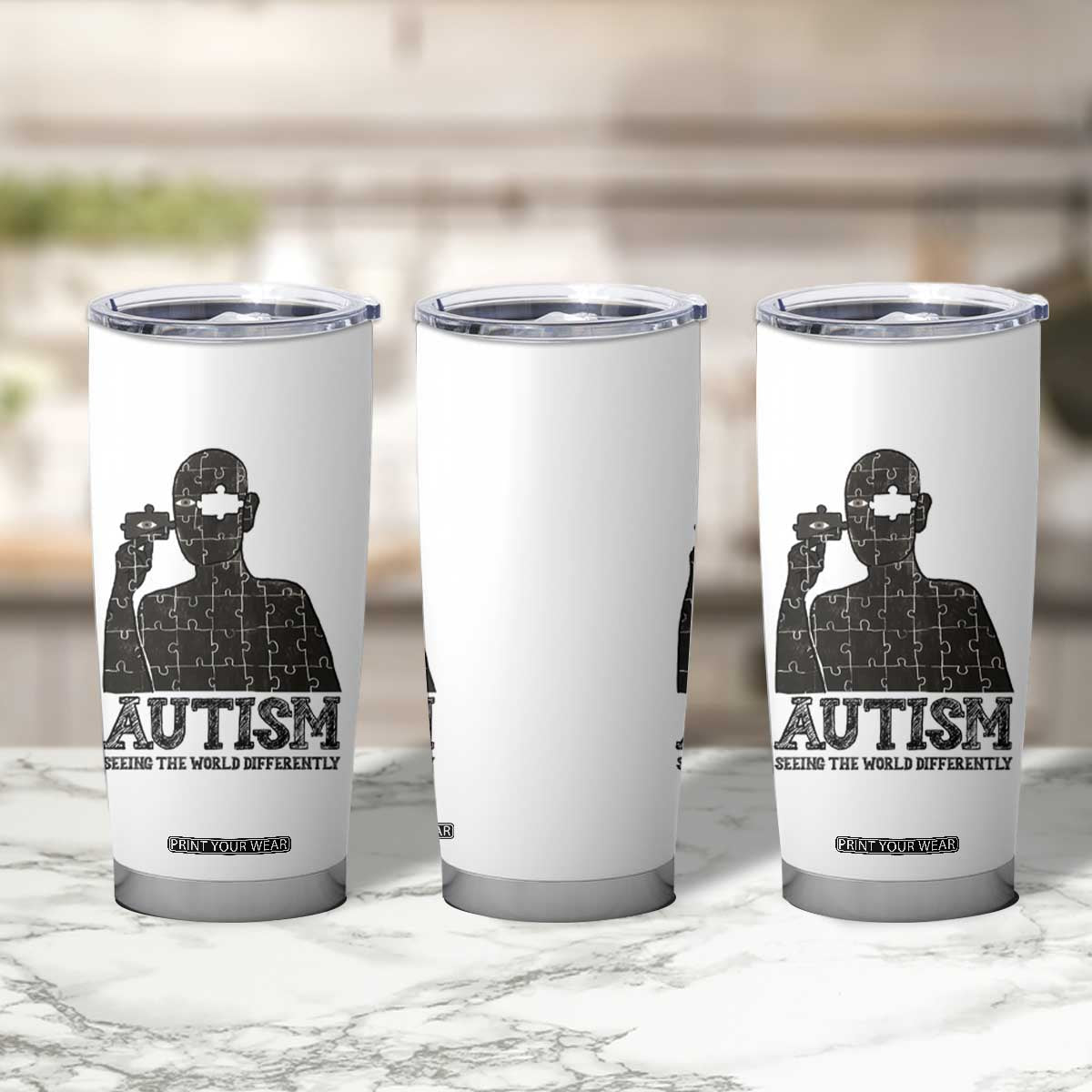 Autism Awareness Tumbler Cup Autistic Seeing The World From A Different Angle Aesthetic TS09