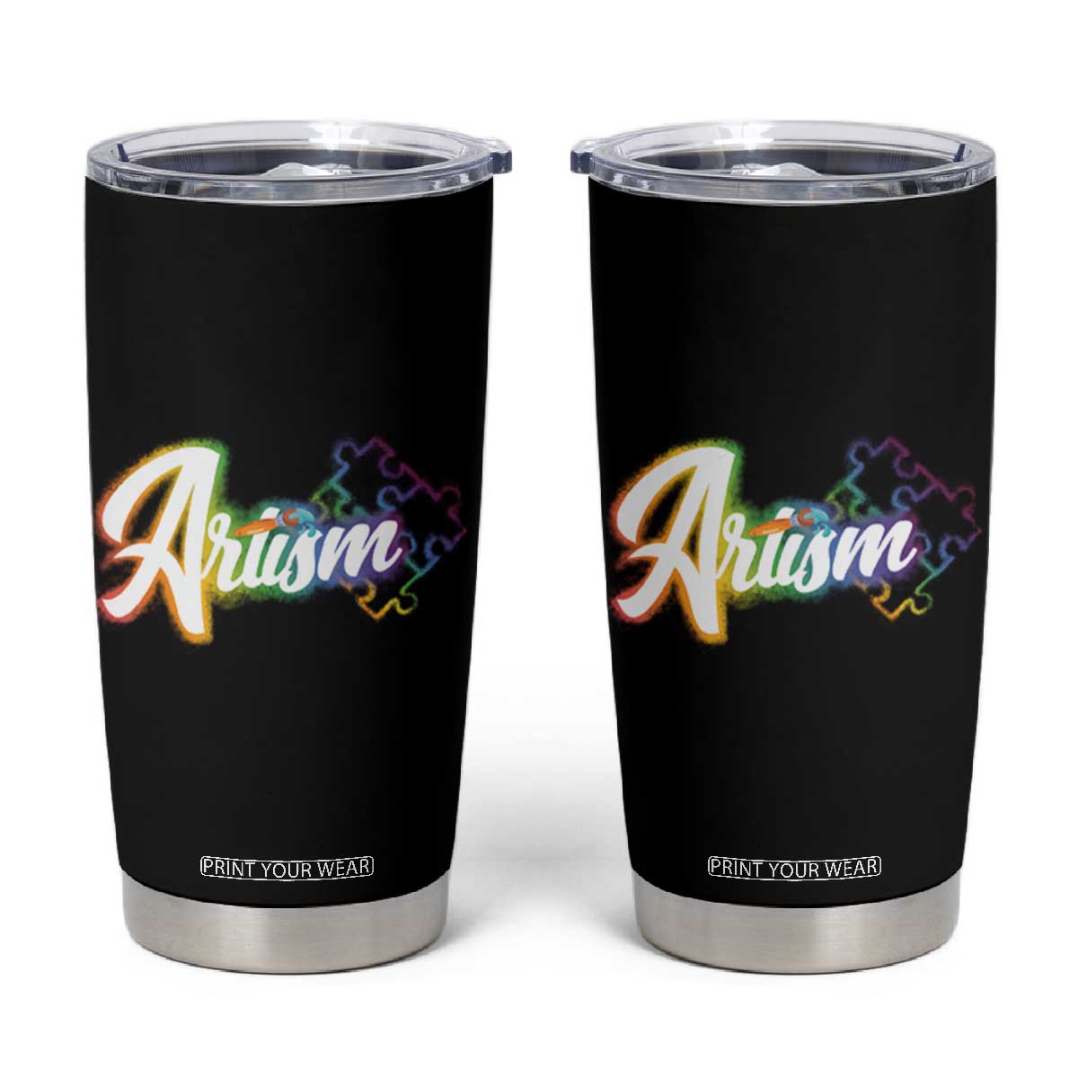 Autism Awareness Tumbler Cup Artism Artist Autistic Rainbow Puzzle Aesthetic TS09