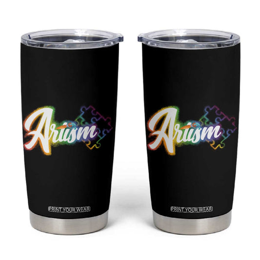 Autism Awareness Tumbler Cup Artism Artist Autistic Rainbow Puzzle Aesthetic TS09