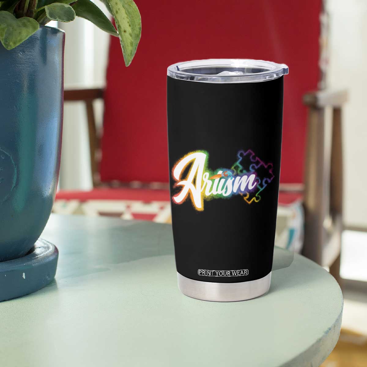 Autism Awareness Tumbler Cup Artism Artist Autistic Rainbow Puzzle Aesthetic TS09