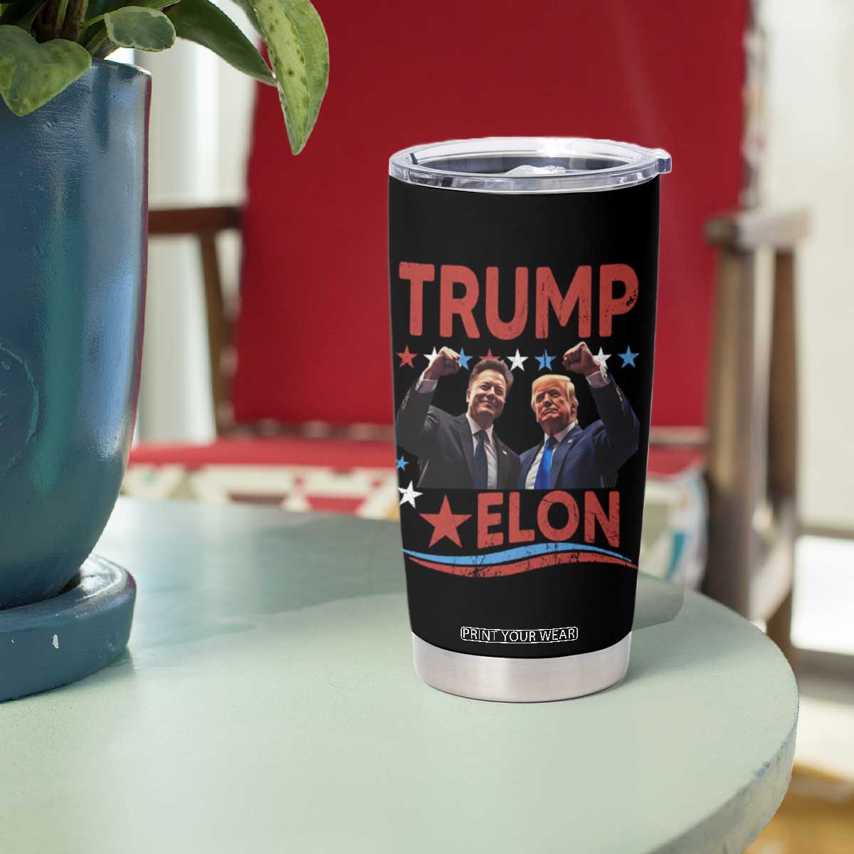Cool Trump And Elon 2025 Tumbler Cup TS09