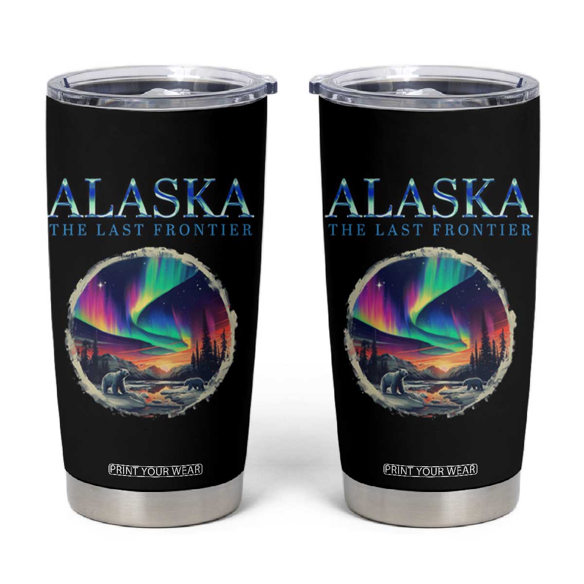 Alaska Aurora Tumbler Cup The Last Frontier Polar Bear TS09