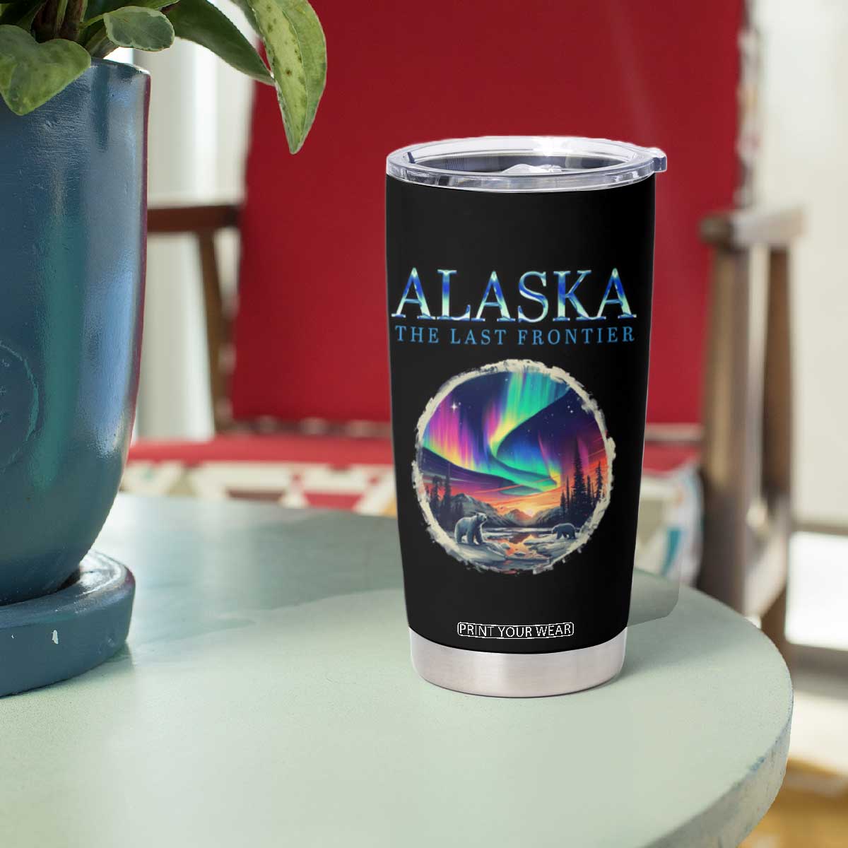 Alaska Aurora Tumbler Cup The Last Frontier Polar Bear TS09