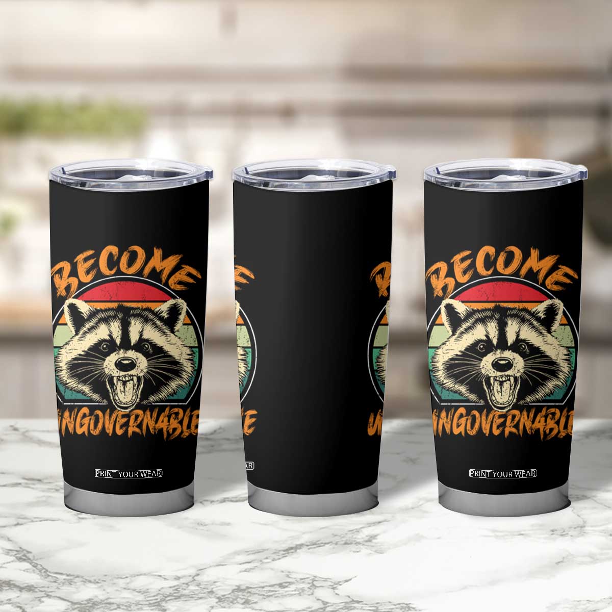 Anarchism Tumbler Cup Become Ungovernable Angry Raccoon TS09