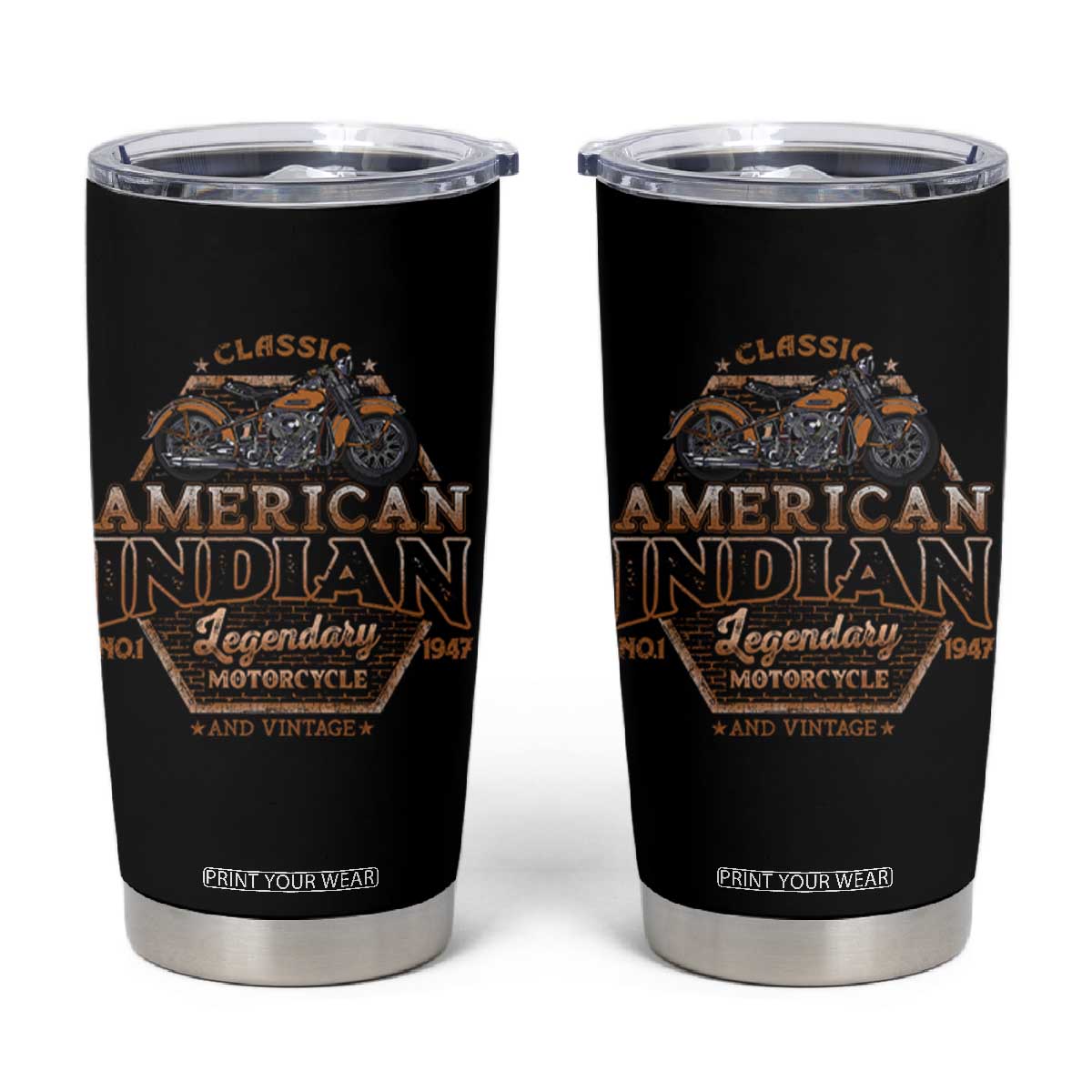 American Indian Legendary Retro Biker Motorcycle Rider Tumbler Cup TS09