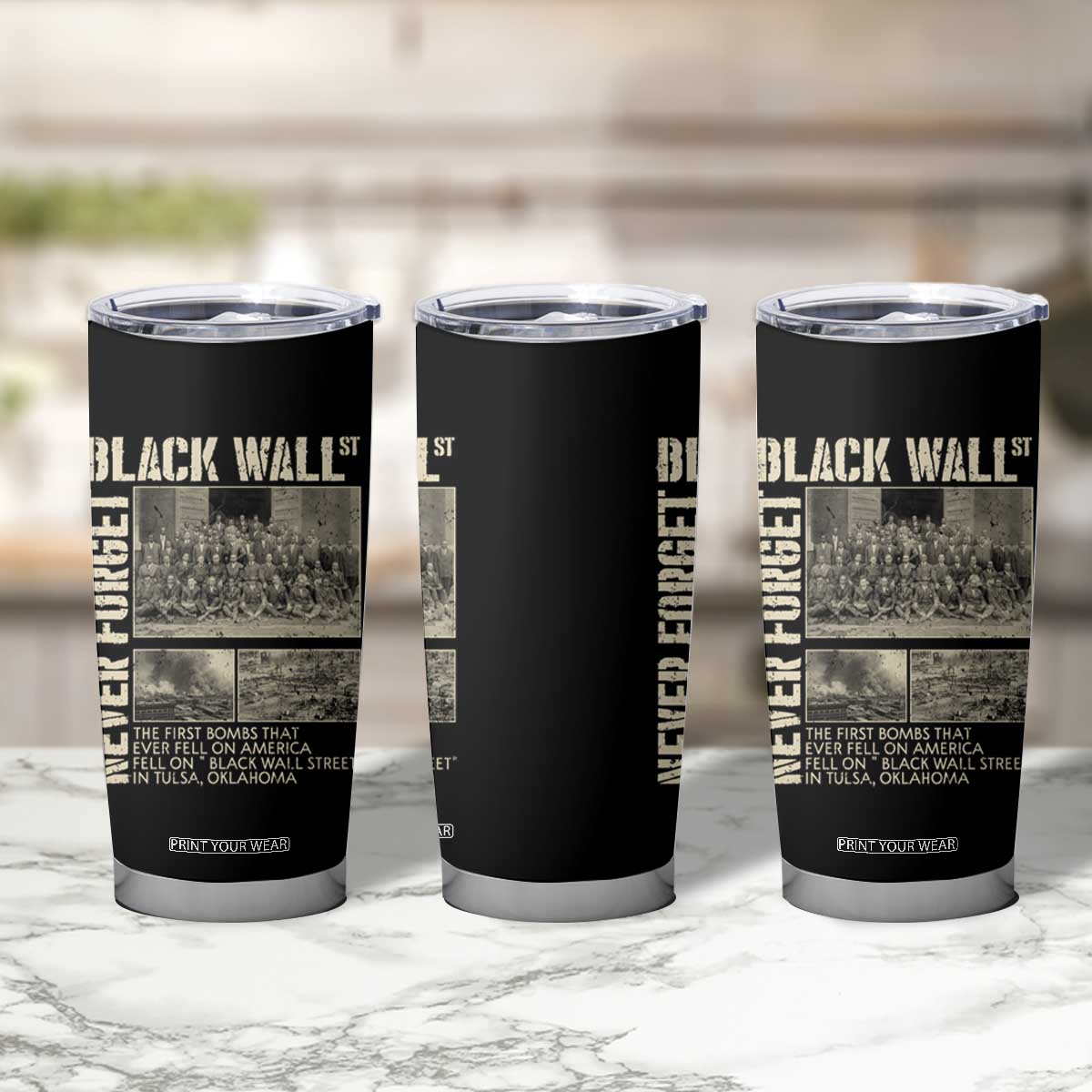 Black Wall Street Tumbler Cup Never Forget Tulsa Black History Month TS09