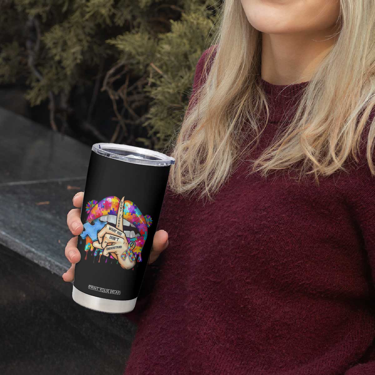 Autism Awareness Tumbler Cup Don't Jundge What You Don't Understand Puzzle Lip TS09