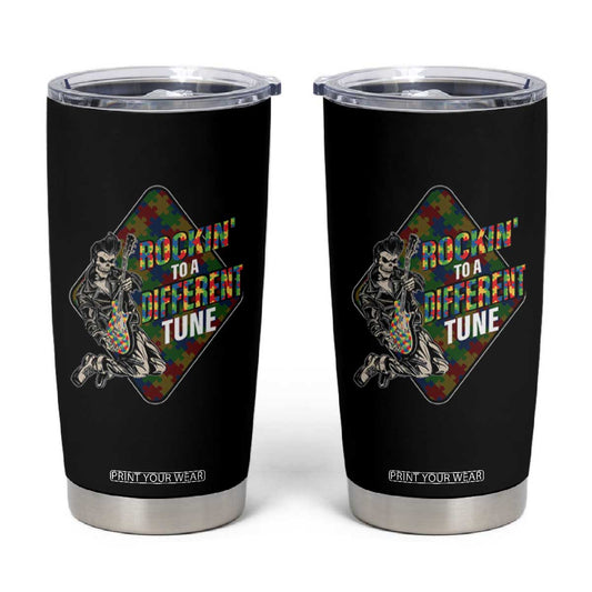 Autism Awareness Tumbler Cup Rockin' To A Different Tune TS09