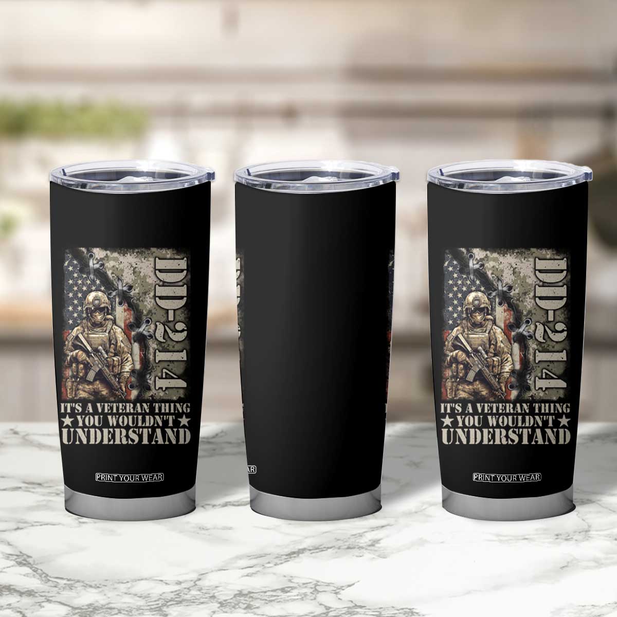 Army Forces Retirement DD-214 Tumbler Cup It's A Veteran Thing You Wouldn't Understand TS09