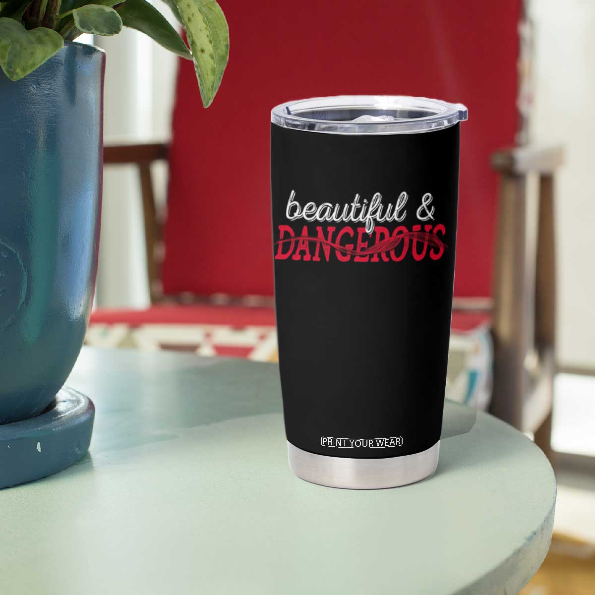 Beautiful Dangerous Strong Women Female Military Tumbler Cup TS09