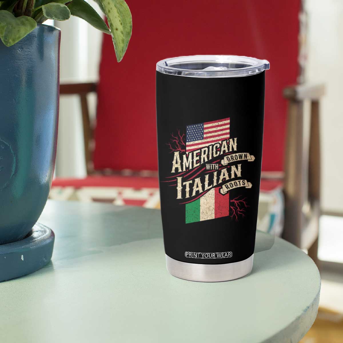 American Grown Italian Roots Patriot Tumbler Cup TS09