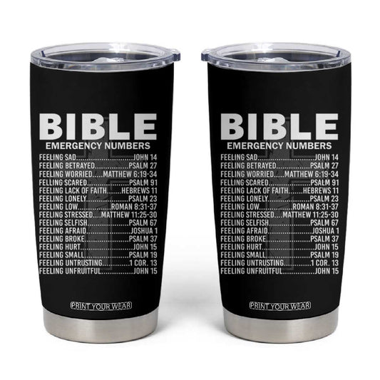 Christian Tumbler Cup Bible Emergency Number TS09